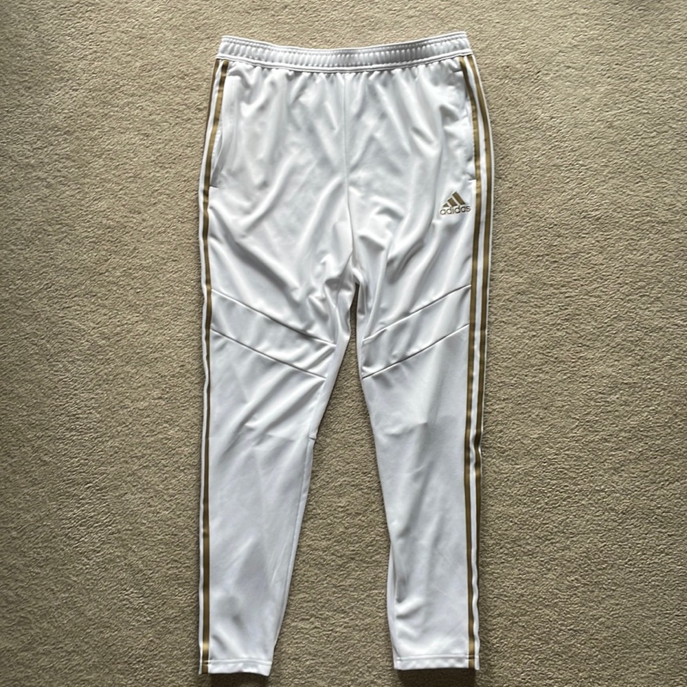 Adidas Men’s Taper Sweatpants, White, size L